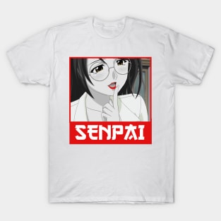 Anime girl senpai word from anime and manga anime girl lips on T-Shirt